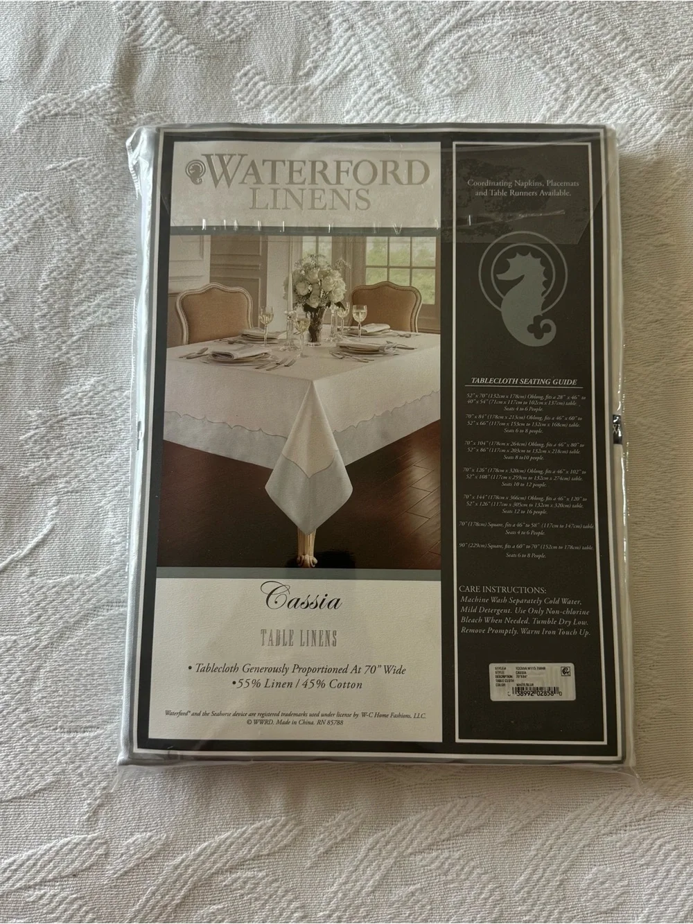Waterford Linens Tablecloth 70” X 84” French Countryside Traditional Formal 6-8